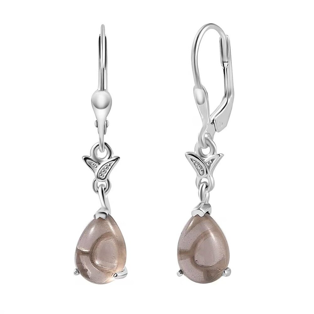 D'Joy Lt Brazilian Smoky Quartz 4.60 ctw Dangling Earrings Sterling Silver NEW